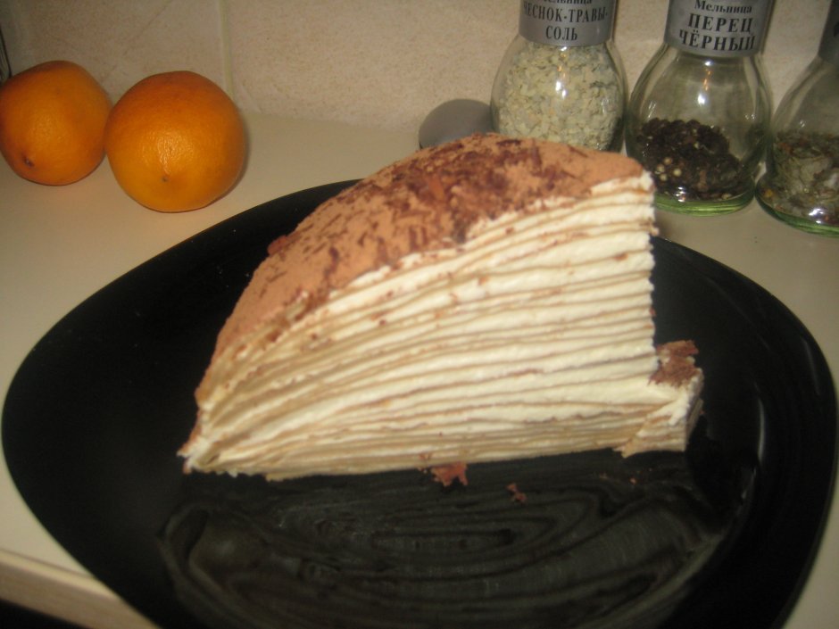 Блинный торт с сыром маскарпоне