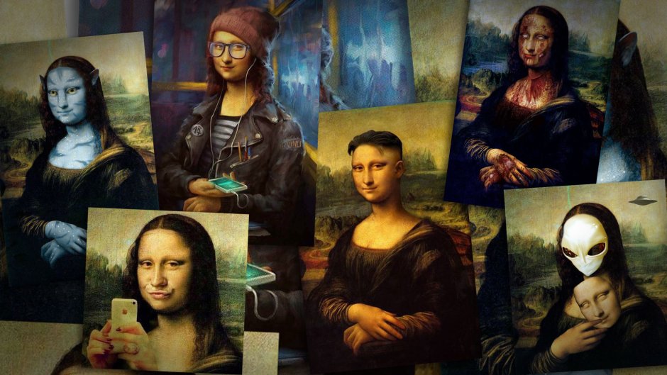 Картина Мона Лиз в музее