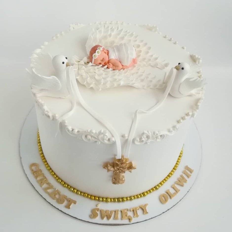Роскошные торты с ангелочком на крещение