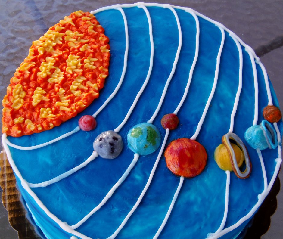 Торт с планетами солнечной системы