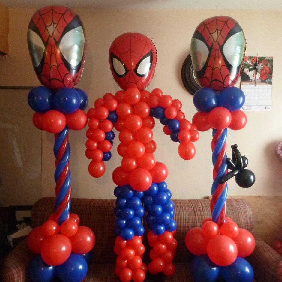 Шары в стиле человека паука на день рождения