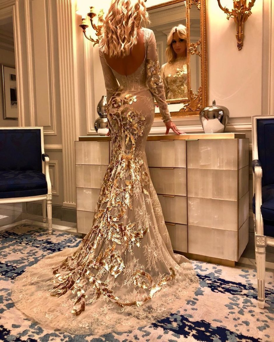 Золотое свадебное платье