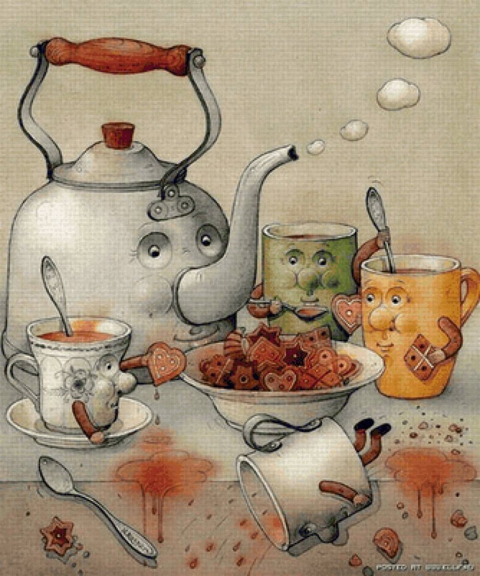 Чай полезный напиток плакат СССР