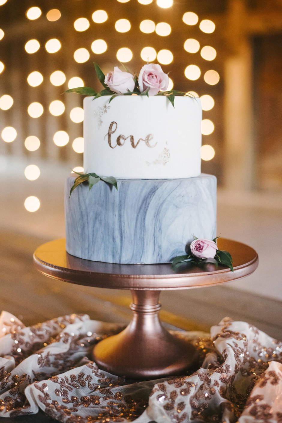 Одноэтажный свадебный торт