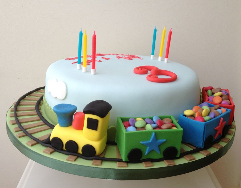 Торт с поездом детский