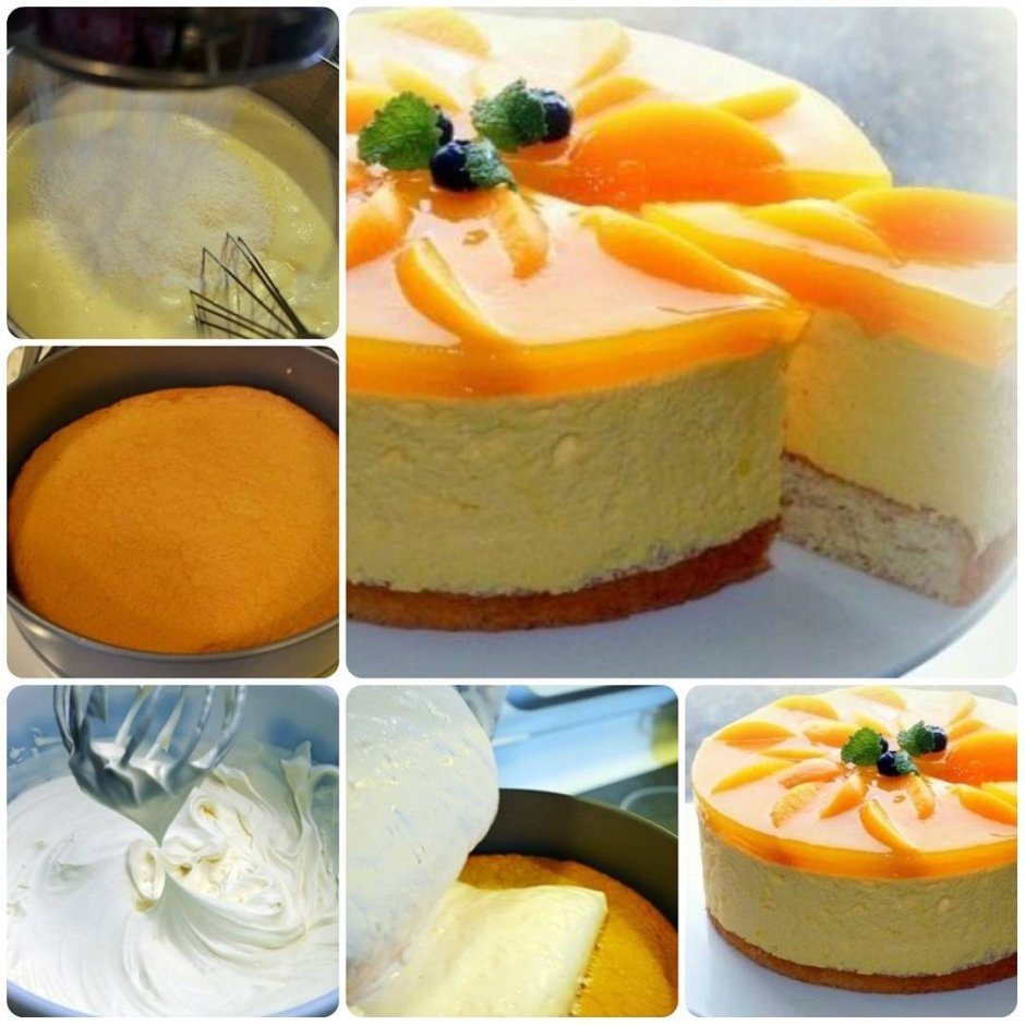Персиковый торт суфле