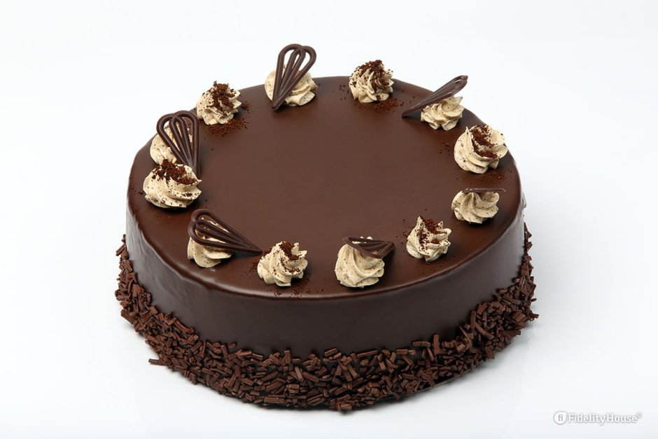 Шоколадный торт с шоколадным бордюром
