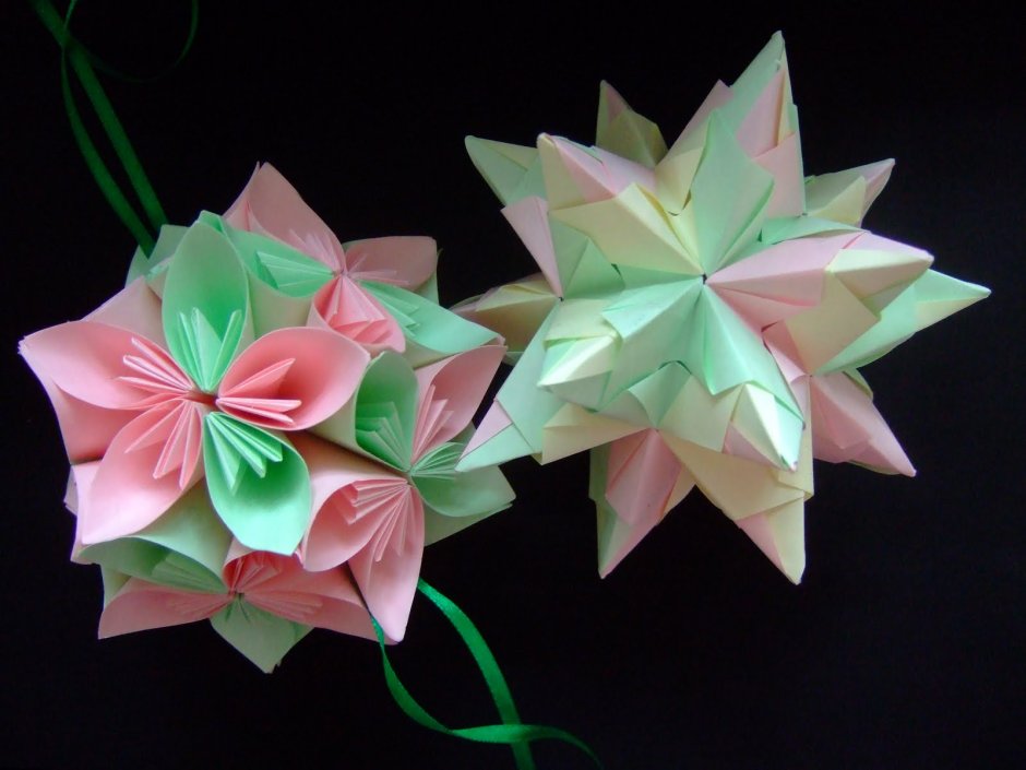Кусудамы оригами из бумаги