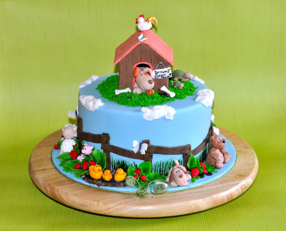 Торт ферма с животными