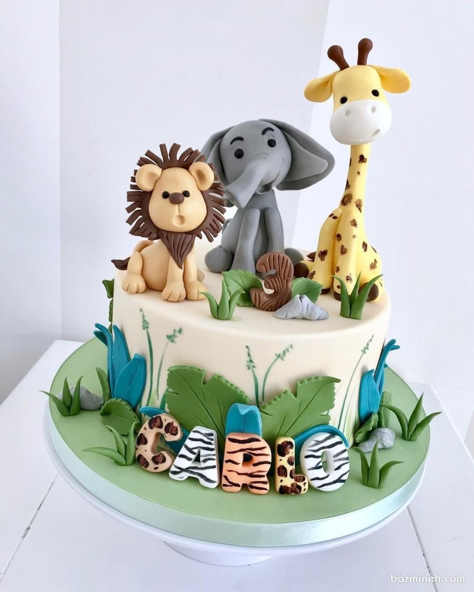 Торт с животными для мальчика