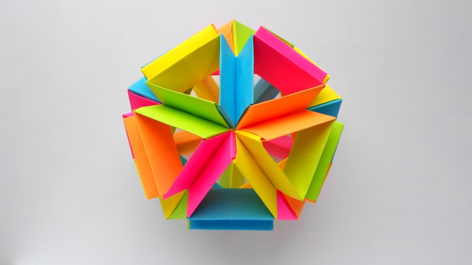 Новогодний шар оригами для детей