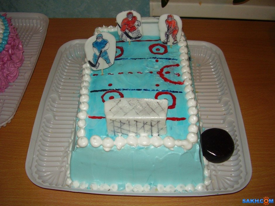 Тематический торт хоккей