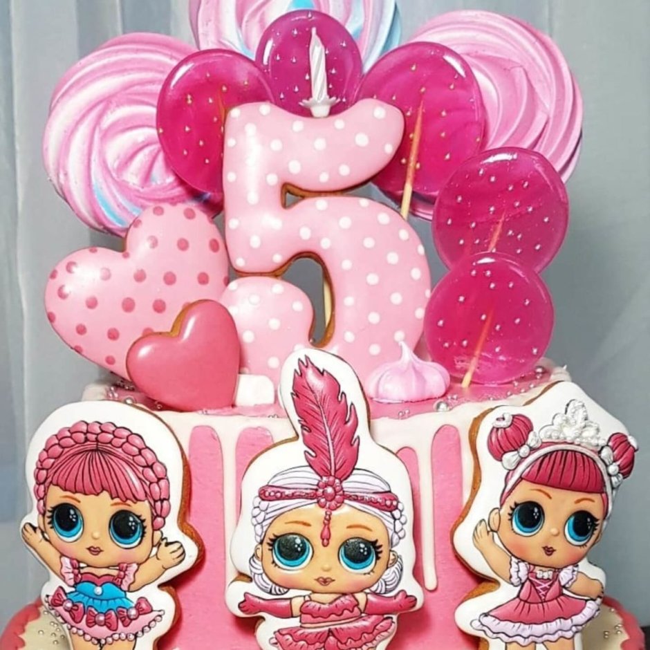 Тортик с куклой ЛОЛ на 5 лет