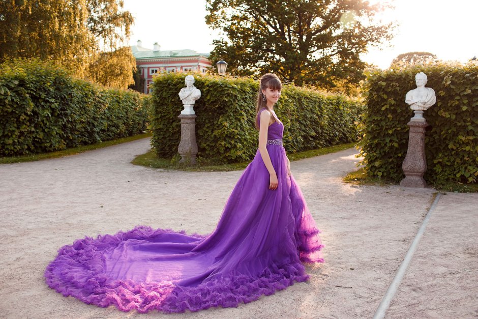 Черно фиолетовое свадебное платье