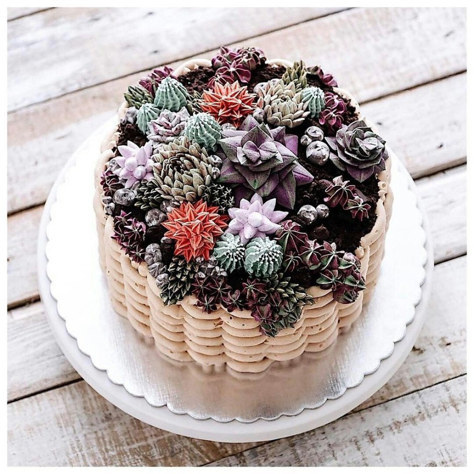Торт с растениями