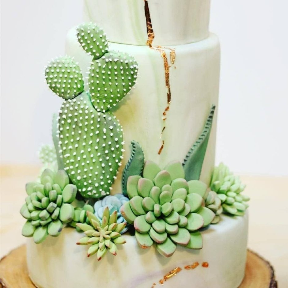 Торт в виде кактуса