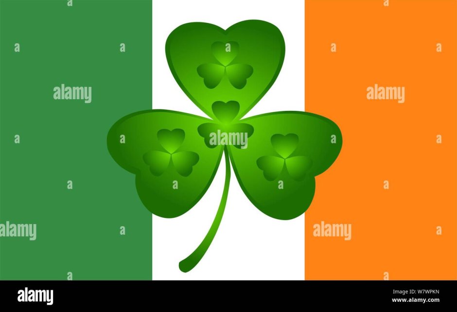 Ирландский флаг с клевером