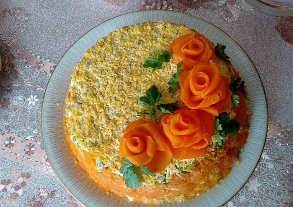 Салат торт Мимоза