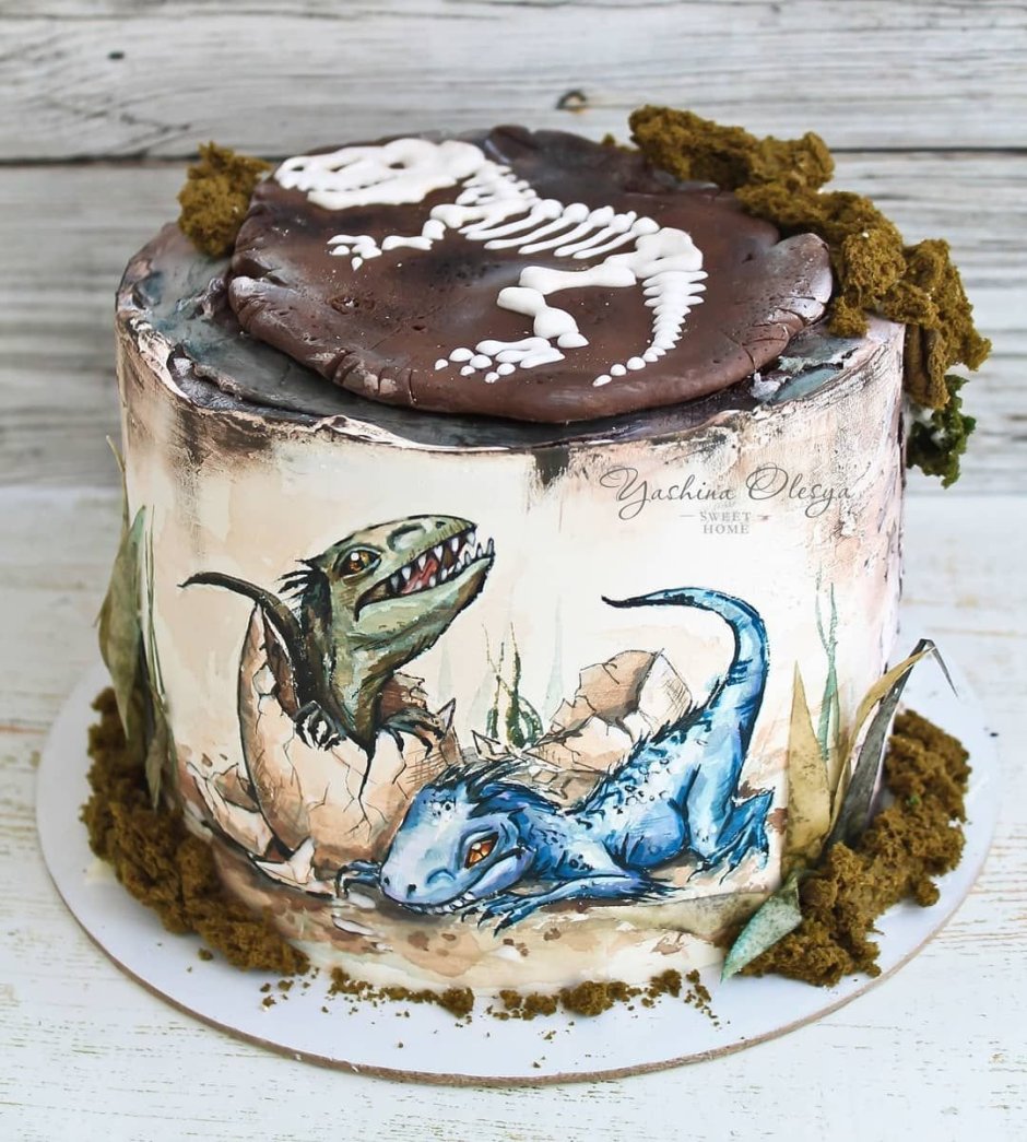 Динозавр рисунок на торт