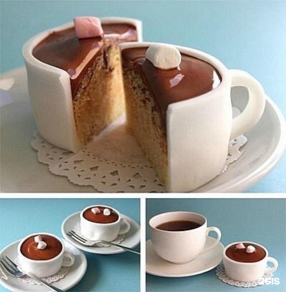 Торт в форме чашки кофе
