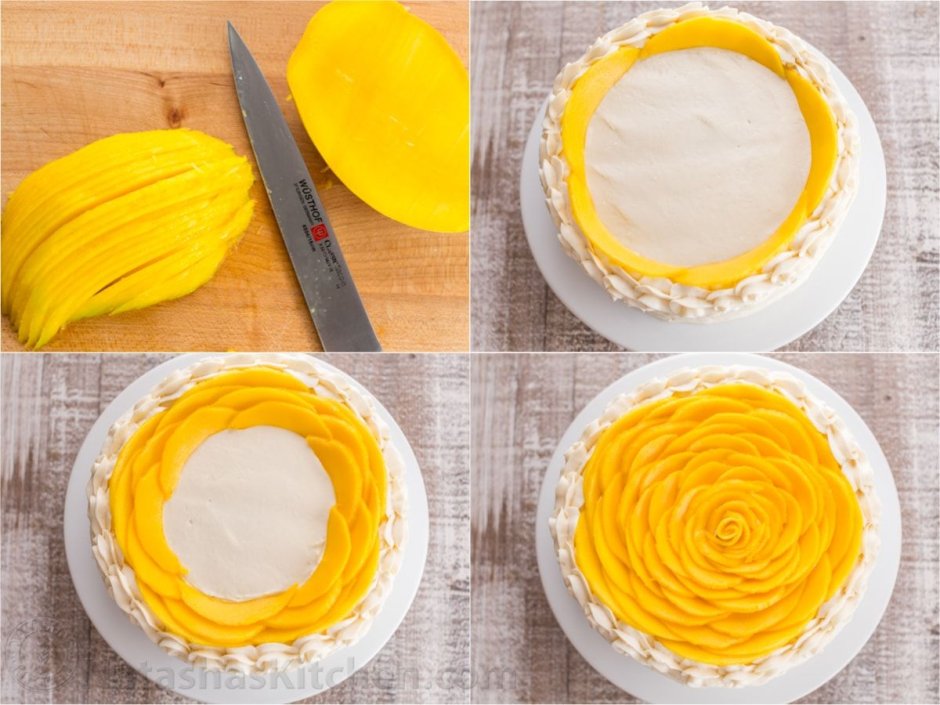 Торт украшенный манго