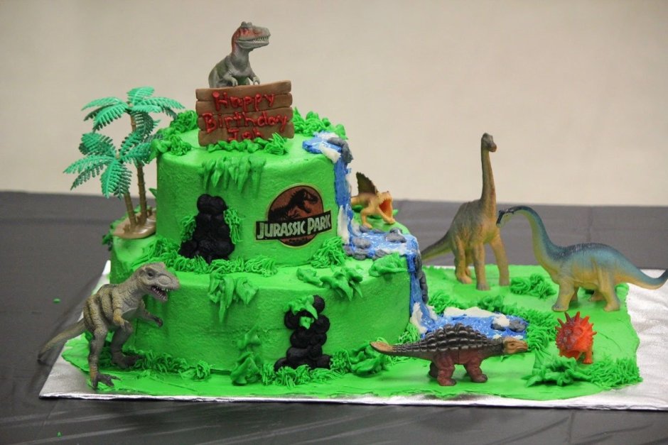 Торт с динозаврами мир Юрского периода
