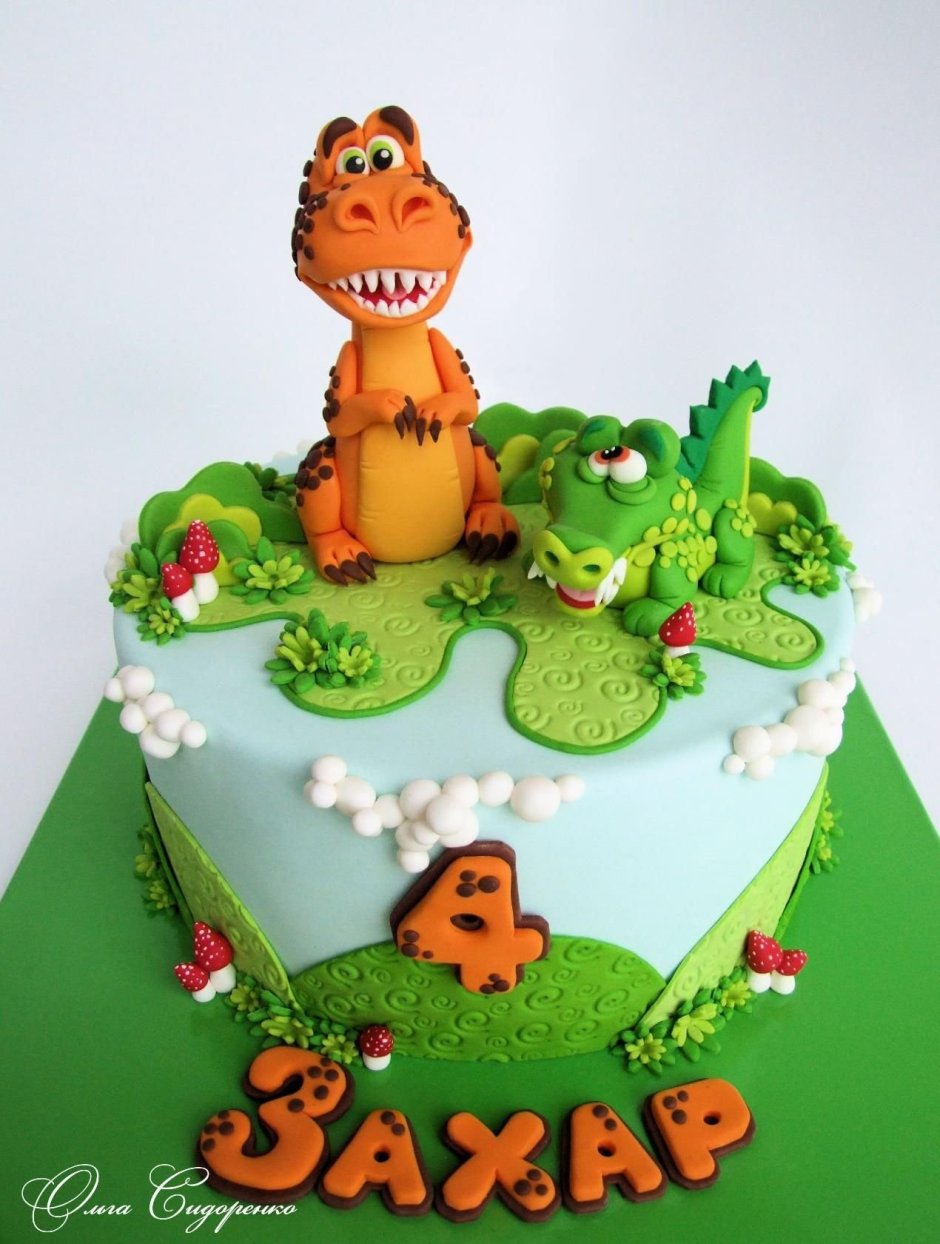 Торт с динозаврами для мальчика