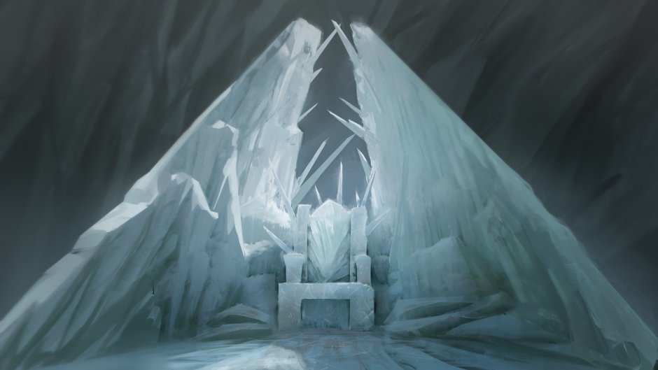 Тронный зал фэнтези ледяной трон