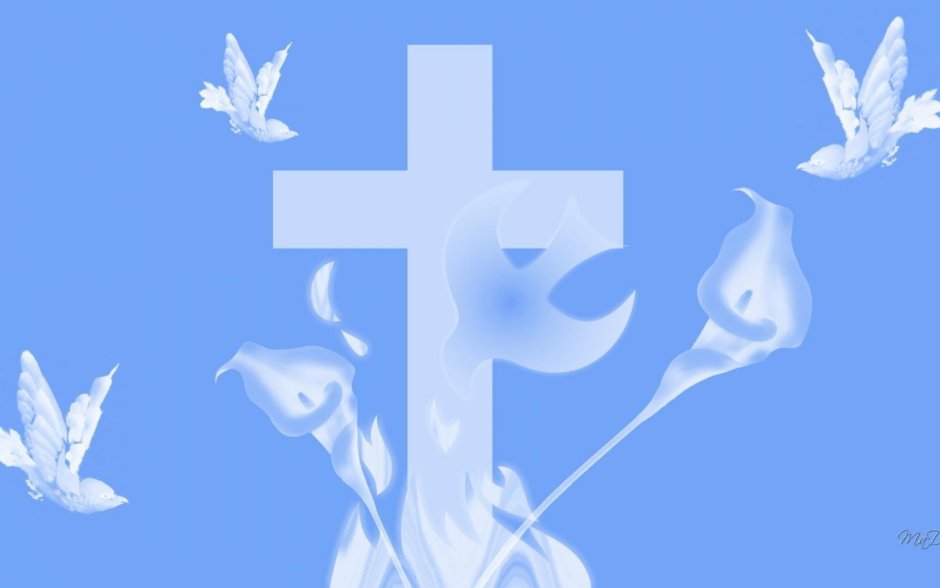 Православный крест на голубом фоне