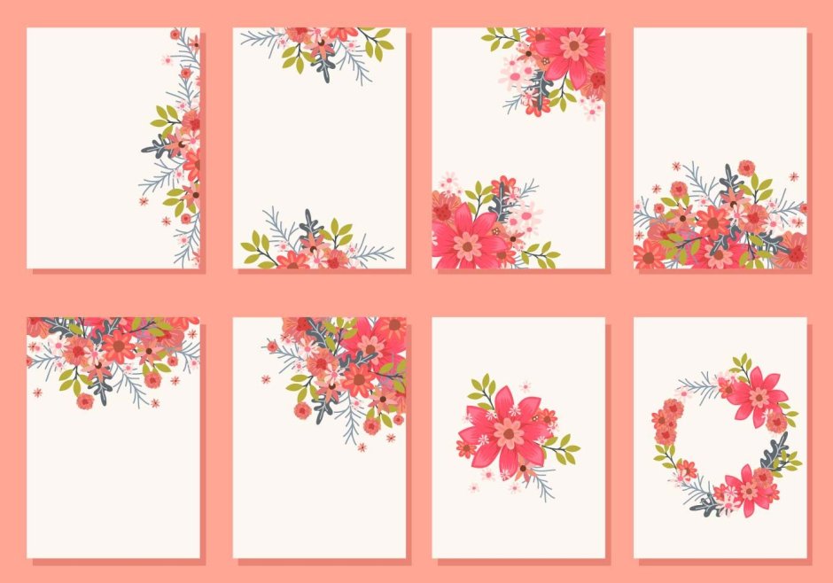 Макет визитки с цветами