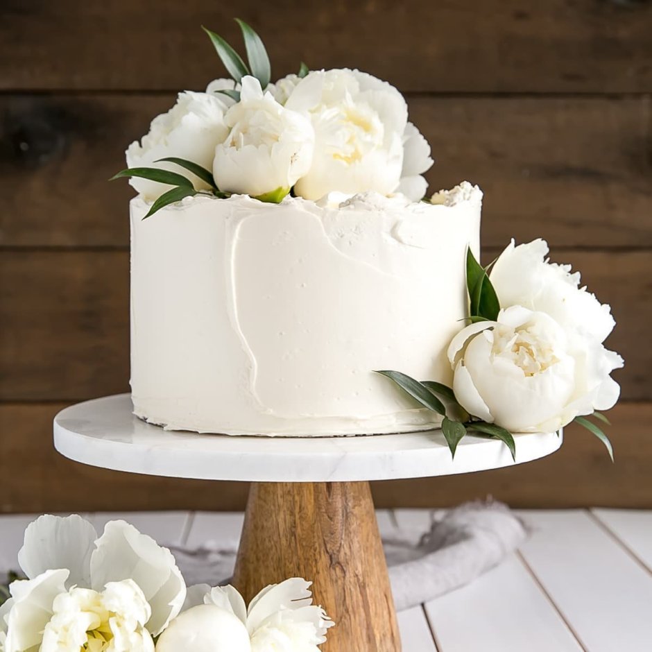 Торт белый свадебный 1 ярус