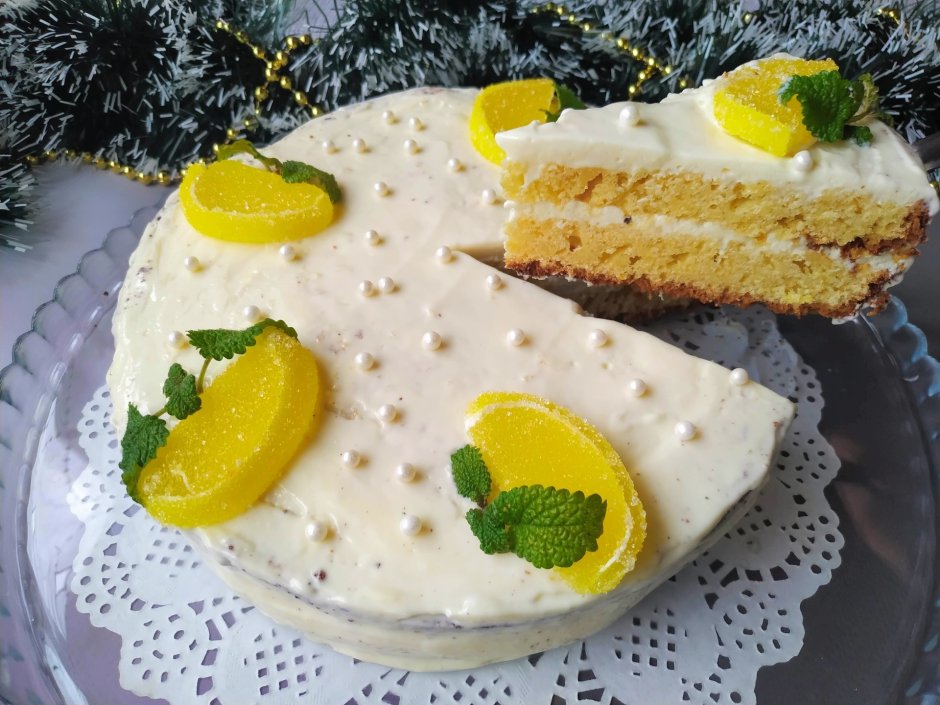 Торт лимонный дождь
