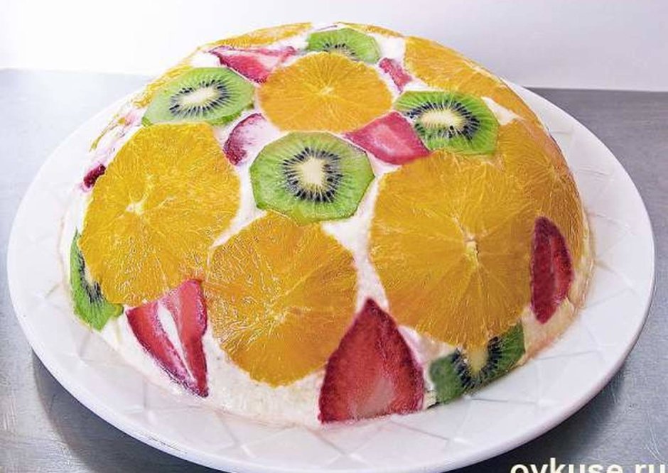 Тортики без выпечки с желатином и фруктами