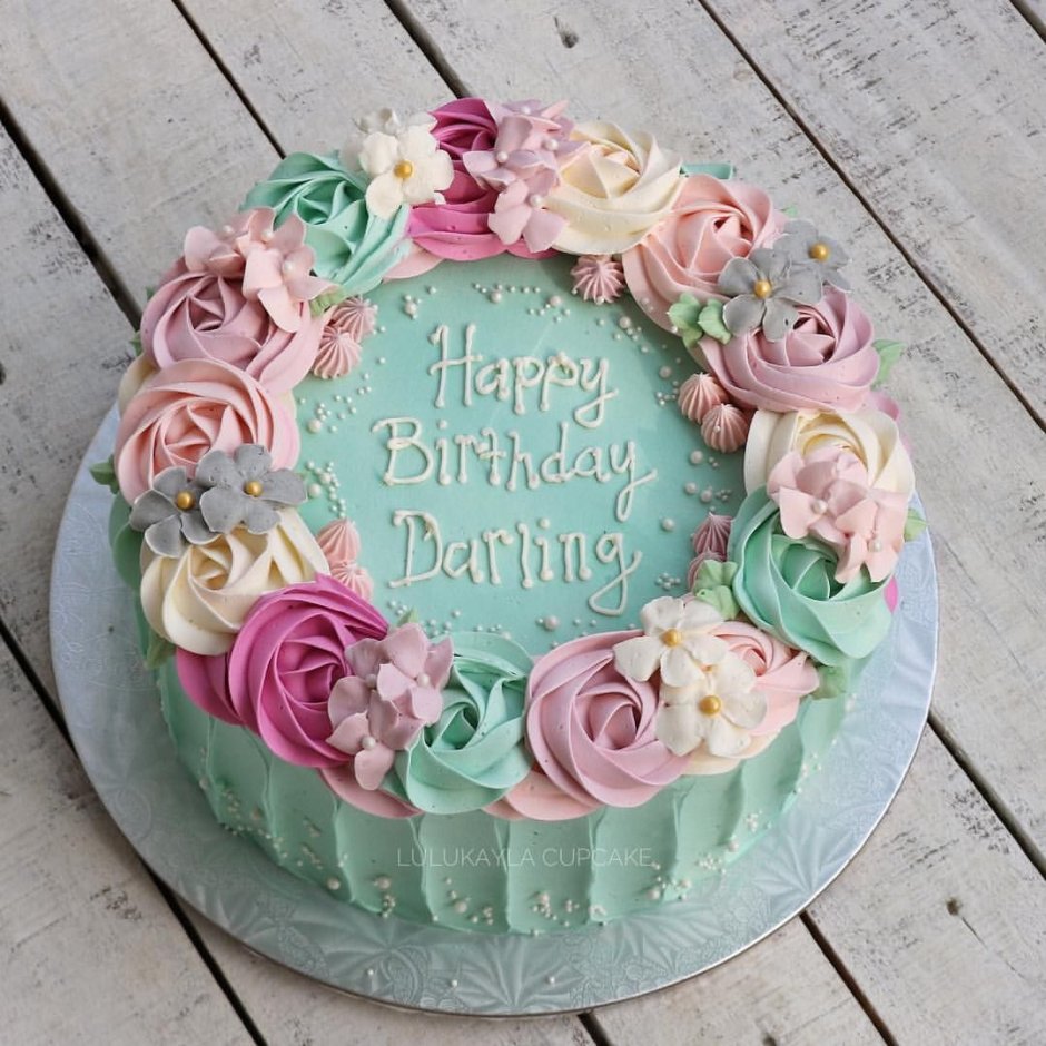 Торт с цветочками для девочки