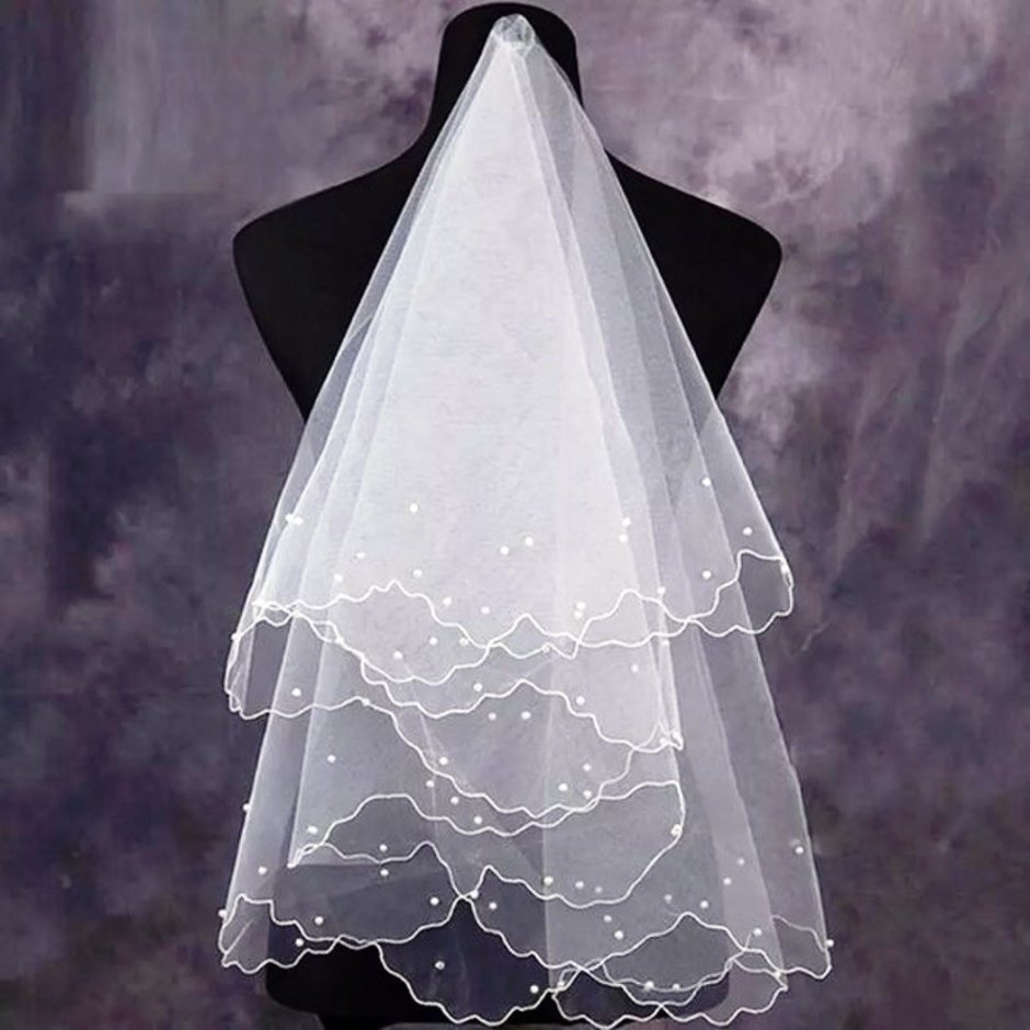 Свадебная фата для невесты с вуалеткой
