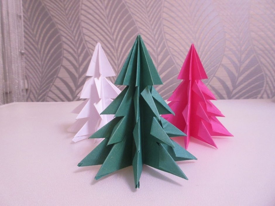 Оригами на новый год елка 3д