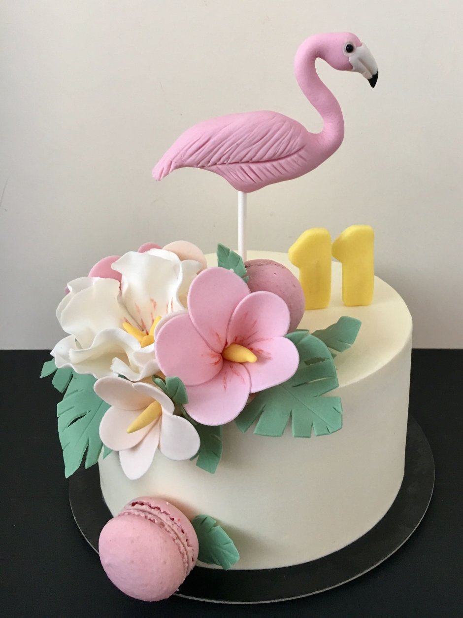 Декор торта с Фламинго