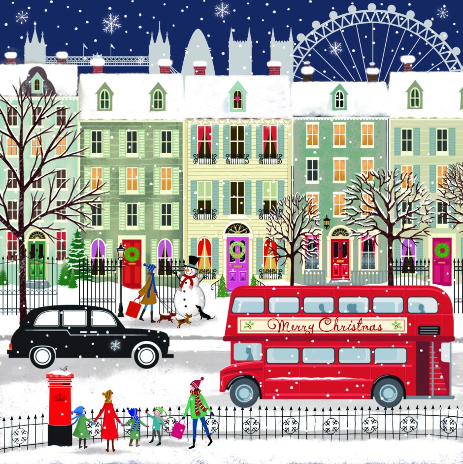 Рождественский Лондон иллюстрация