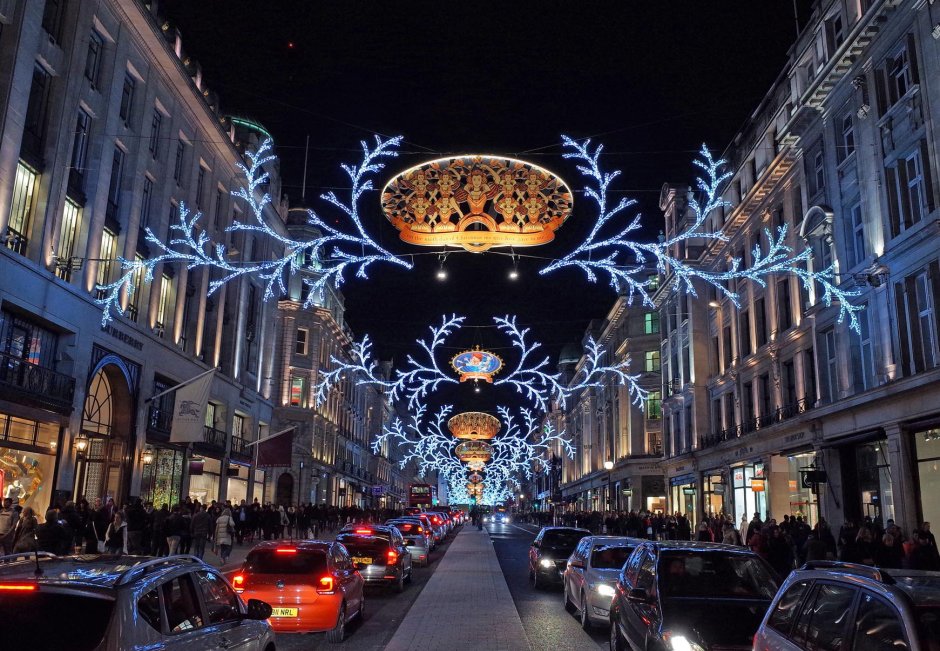 Риджент-стрит в Лондоне в Рождество