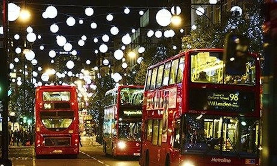 Новогодний автобус в Лондоне