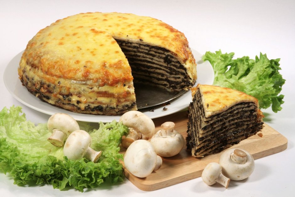 Закусочный грибной торт Наполеон