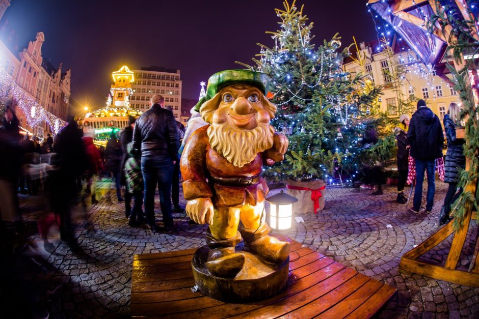Вроцлав Польша Рождественская ярмарка