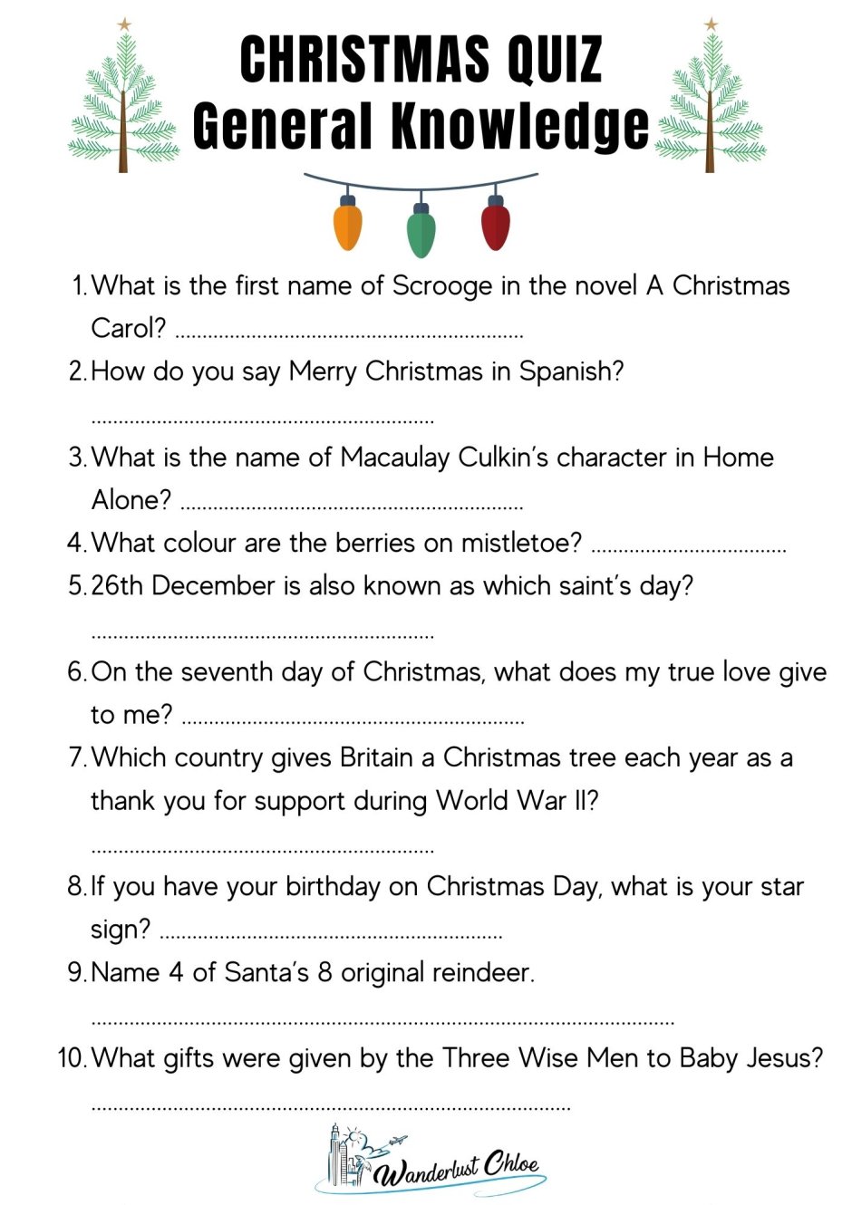 Вопросы к Christmas Quiz