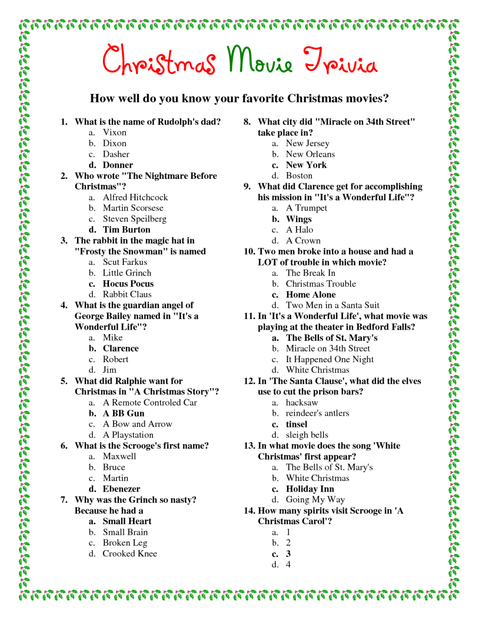 Easy Christmas Trivia