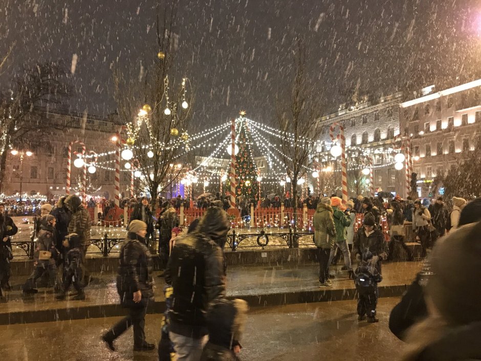Манежная площадь Санкт-Петербург на Рождество