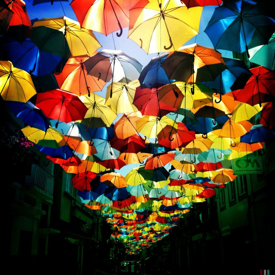 Японский красочный зонт