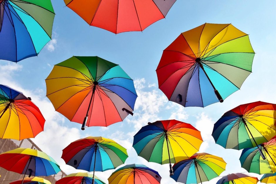 Разноцветный зонт