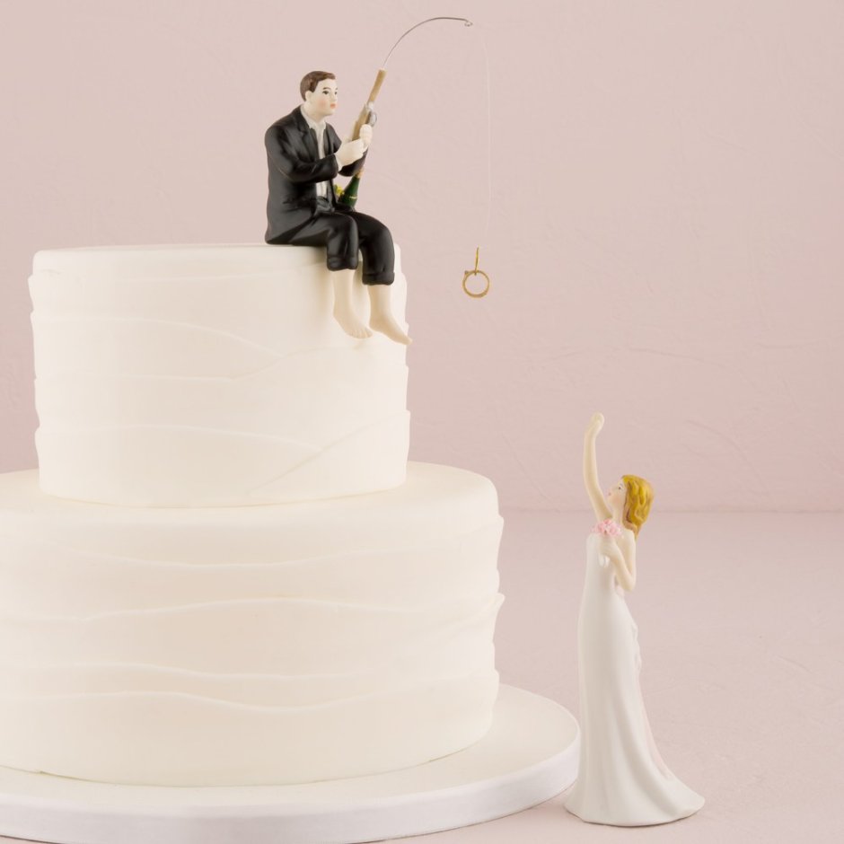 Свадебный торт жених и невеста рыбаки