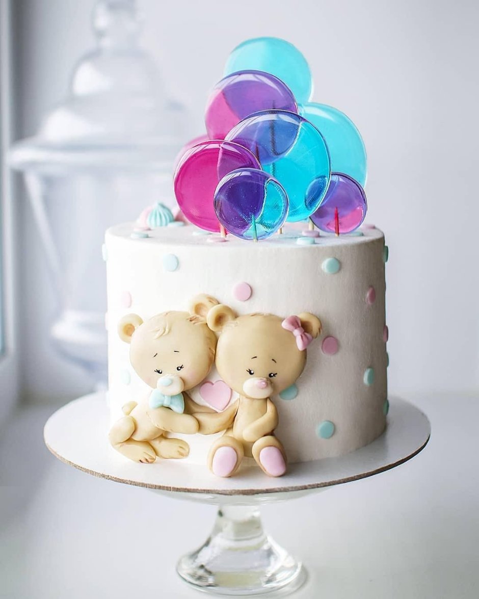 Двухэтажный торт для мальчика и девочки