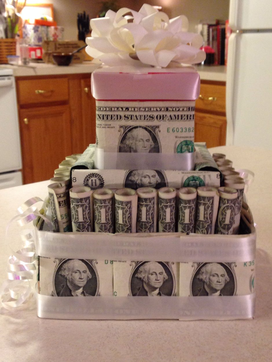 Подарочный денежный торт